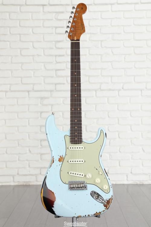 Fender Custom Shop GT11 Heavy Relic Stratocaster - Sonic Blue/3-tone  Sunburst, Sweetwater Exclusive