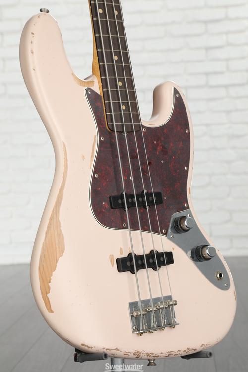 Fender Flea Jazz Bass - Shell Pink, Road Worn