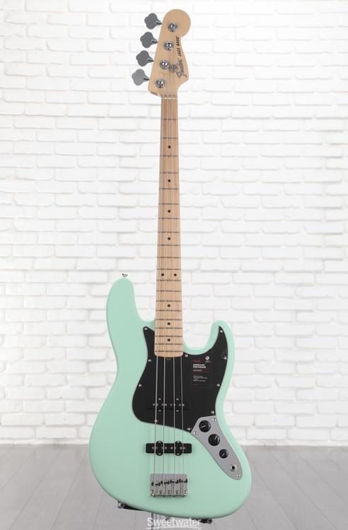 Fender American Performer Jazz Bass - Satin Surf Green with Maple  Fingerboard