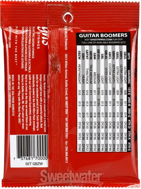 GHS GBZW Guitar Boomers Electric Guitar Strings .010 .060