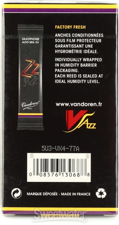Vandoren SR4125 ZZ Alto Saxophone Reeds 2.5 10 pack Sweetwater