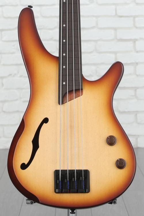 SRH500F Fretless Bass Guitar - Natural Browned Burst Flat - Sweetwater