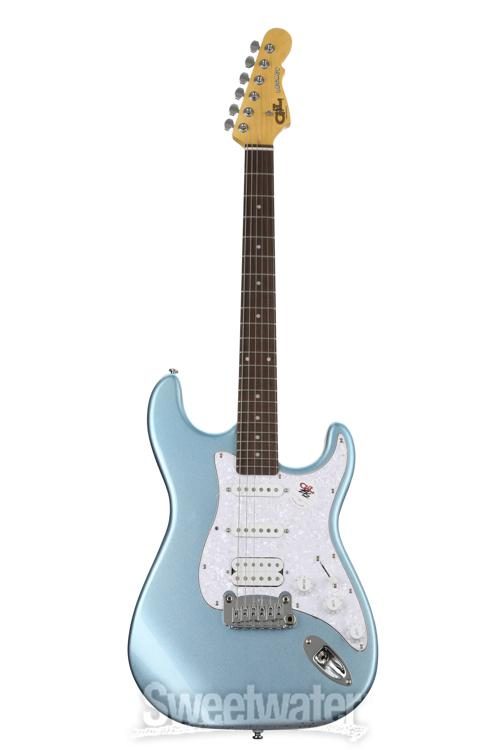 G&L Musical Instruments - Here's a Legacy in Lake Placid Blue, tortoise  guard, white covers and knobs, number 1a profile neck with rosewood board  and Vintage Tint Satin finish. CLF074128 is headed