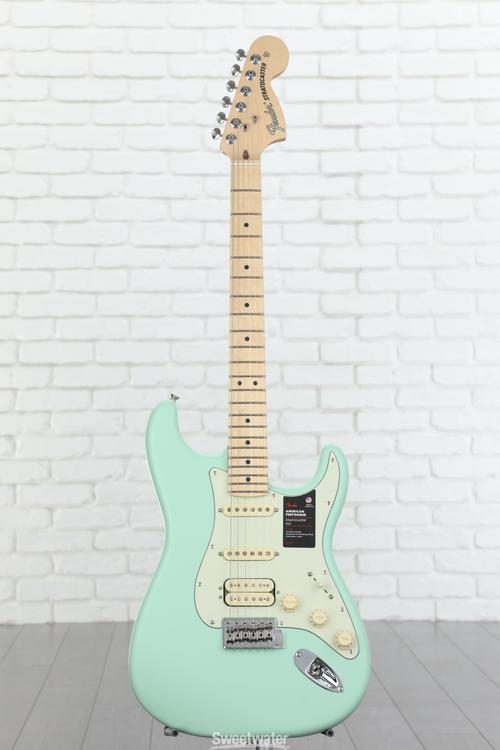 Fender American Performer Stratocaster HSS - Satin Surf Green with Maple  Fingerboard