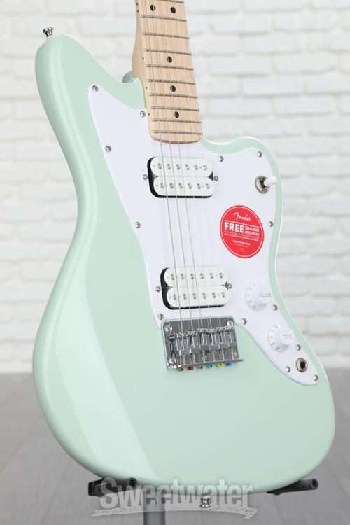 Squier Mini Jazzmaster HH Electric Guitar- Surf Green with Maple Fingerboard