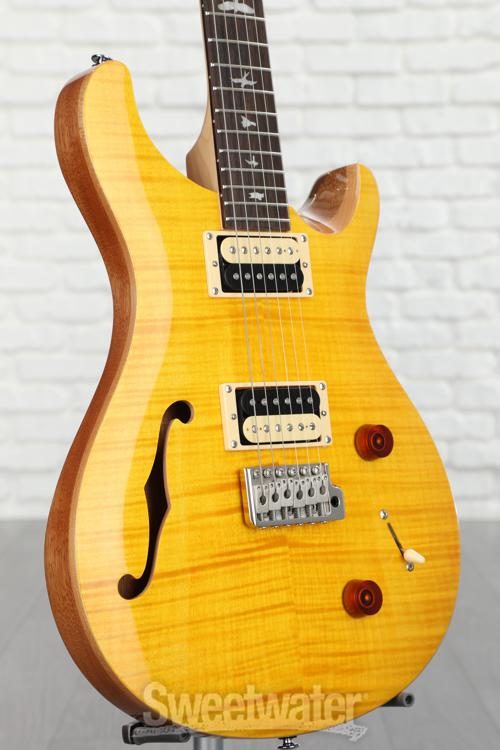 PRS SE Custom 22 Semi-hollow Electric Guitar - Santana Yellow