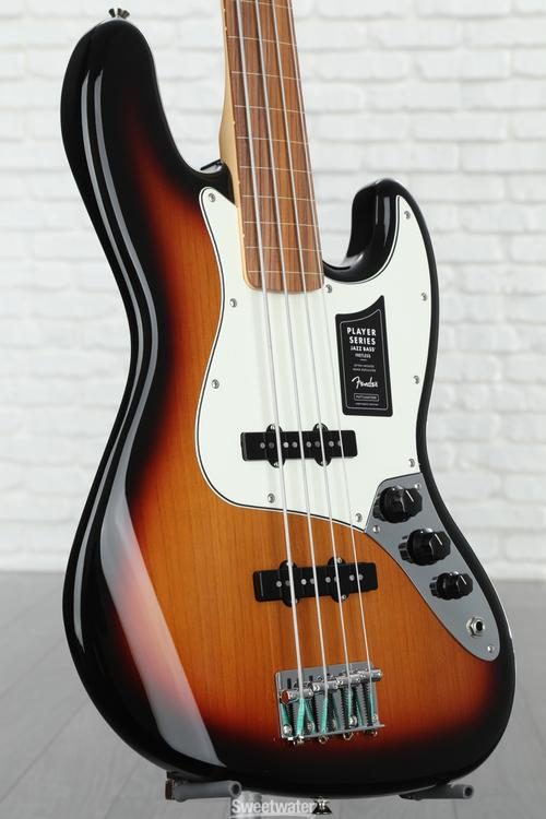 Fender Player Fretless Jazz Bass - 3-Tone Sunburst with Pau Ferro  Fingerboard