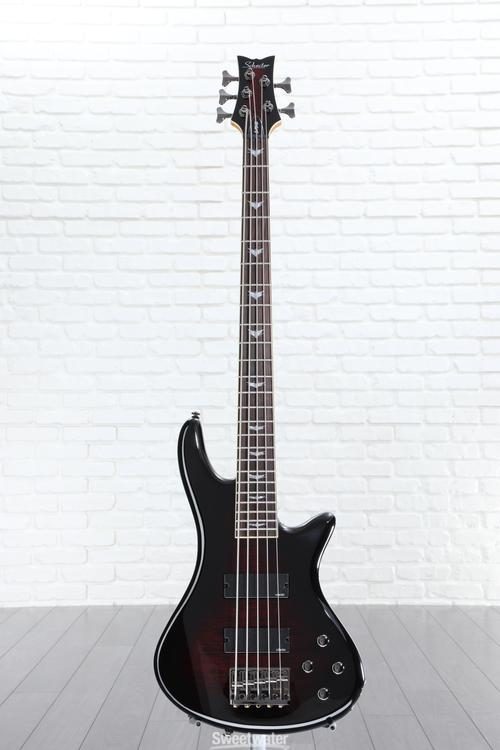 Schecter Stiletto Extreme 5 Bass Guitar - Black Cherry