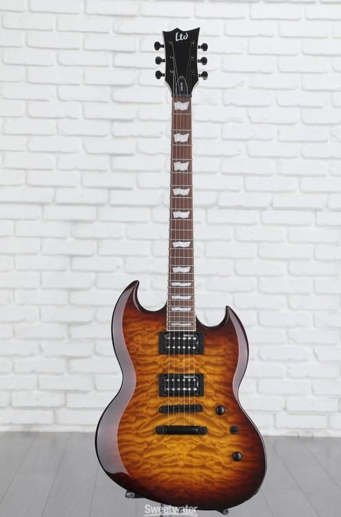 ESP LTD Viper-256 Electric Guitar - Dark Brown Sunburst