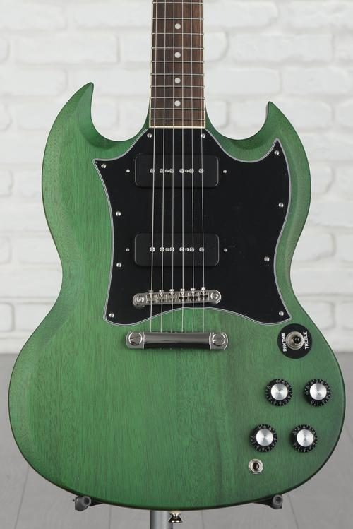 Epiphone sg classic worn store p90 green