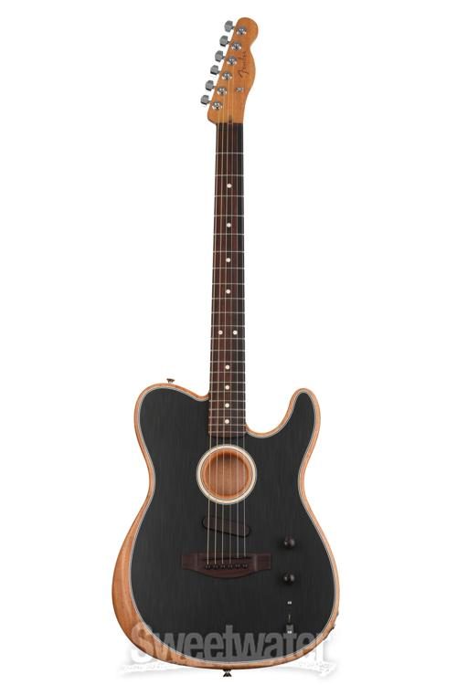 Fender Acoustasonic Player Telecaster Acoustic-electric Guitar - Brushed  Black with Rosewood Fingerboard