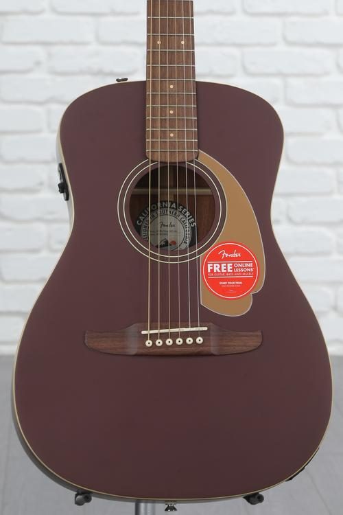 Fender Malibu Player Acoustic-Electric Guitar - Burgundy Satin