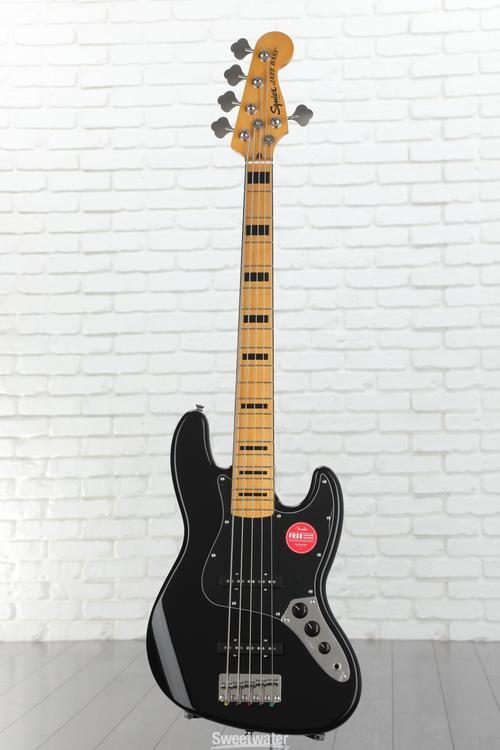 Squier Classic Vibe '70s Jazz Bass V - Black with Maple Fingerboard