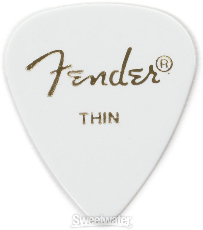 Fender 351 Shape Classic Celluloid Picks - Thin White 144-pack