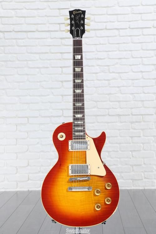 Gibson Custom 1959 Les Paul Standard Reissue Electric Guitar - Murphy Lab  Ultra Light Aged Sunrise Teaburst