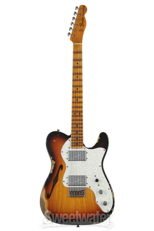 Fender Custom Shop Limited Edition '72 Telecaster Thinline Maple Heavy  Relic - Faded/Aged 3-color Sunburst