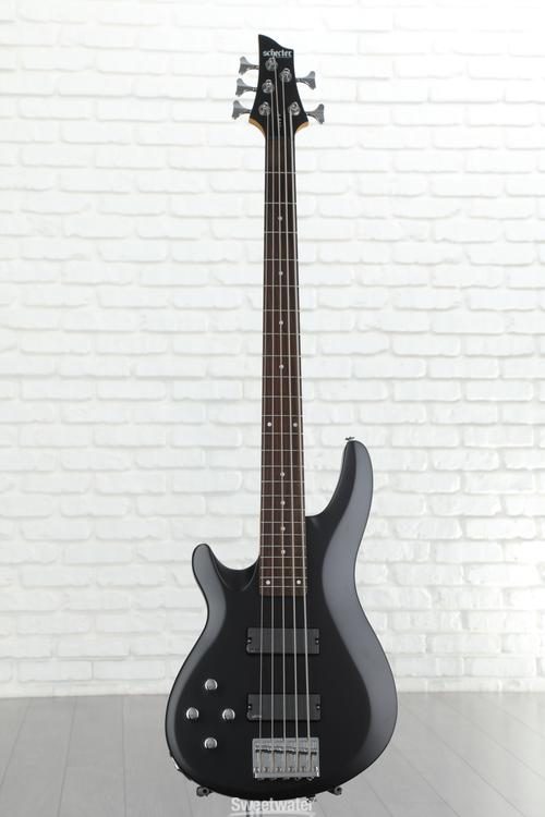 Schecter C-5 Deluxe 5-string Left-handed Bass Guitar - Satin Black