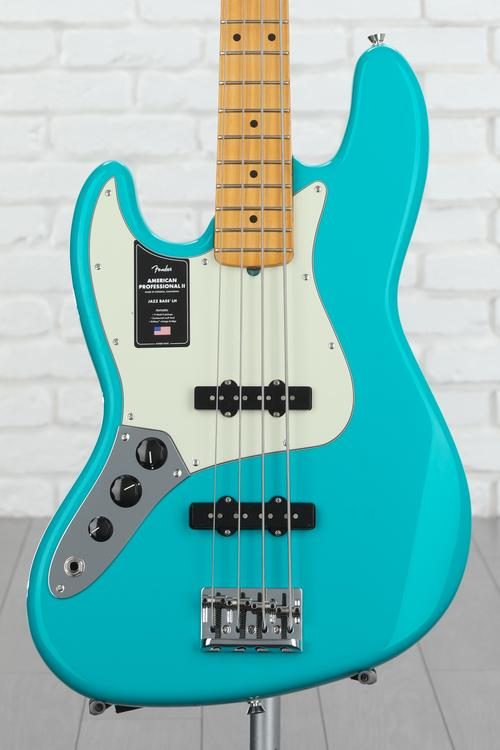 Fender American Professional II Jazz Bass Left-handed - Miami Blue with  Maple Fingerboard