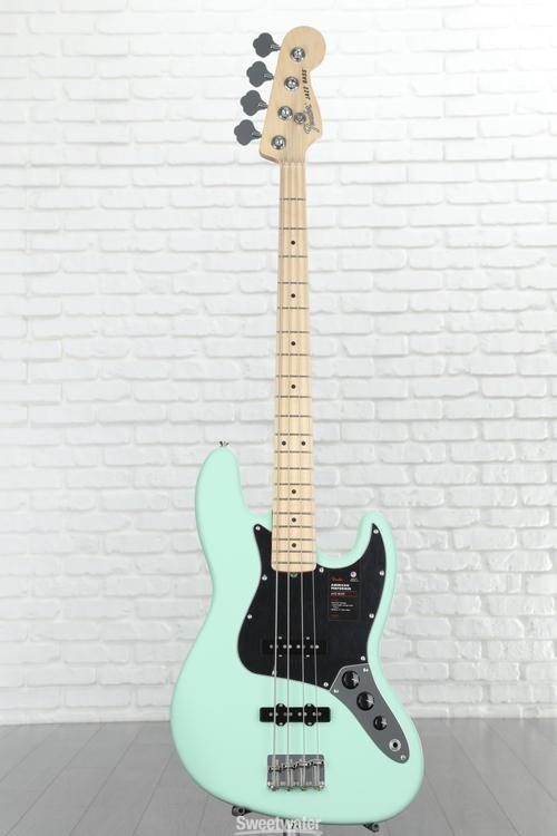 Fender american performer jazz on sale bass surf green