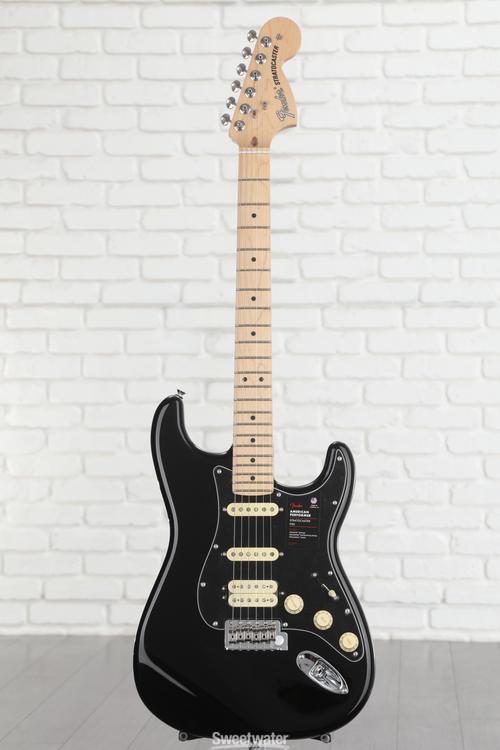 Fender am perf strat on sale hss mn black