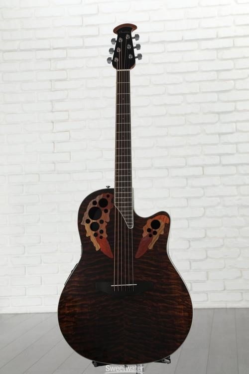 Ovation Celebrity Elite CE48P-TGE Super Shallow Acoustic-Electric Guitar -  Tiger Eye