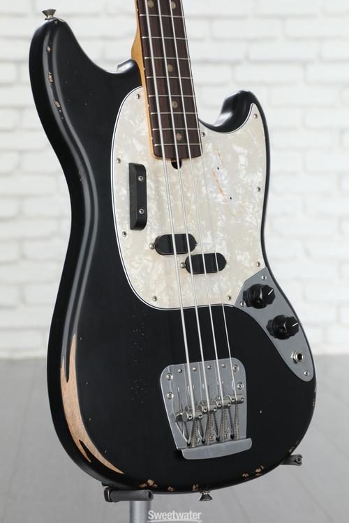 Fender JMJ Road Worn Mustang Bass - Black | Sweetwater