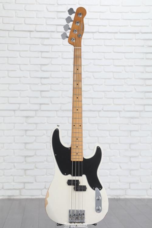 Fender Mike Dirnt Road Worn Precision Bass - White Blonde with Maple  Fingerboard