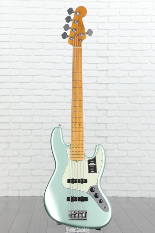 Fender American Professional II Jazz Bass V - Mystic Surf Green with Maple  Fingerboard