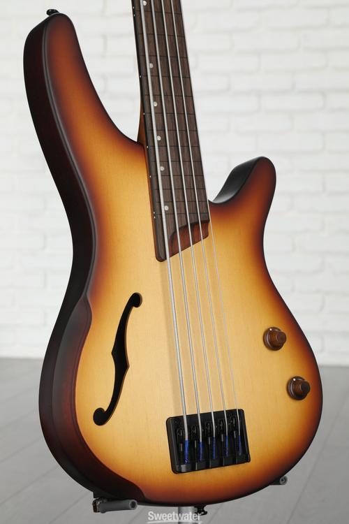 Ibanez SRH505F Fretless Bass Guitar - Natural Browned Burst Flat 