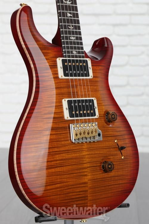 PRS Custom 24 Electric Guitar with Pattern Thin Neck - Dark Cherry Burst  10-Top