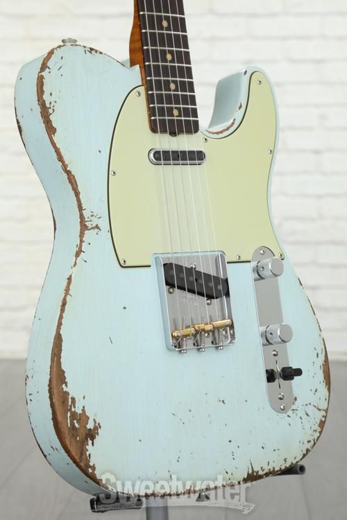 Fender Custom Shop GT11 1963 Heavy Relic Telecaster - Aged Sonic Blue -  Sweetwater Exclusive