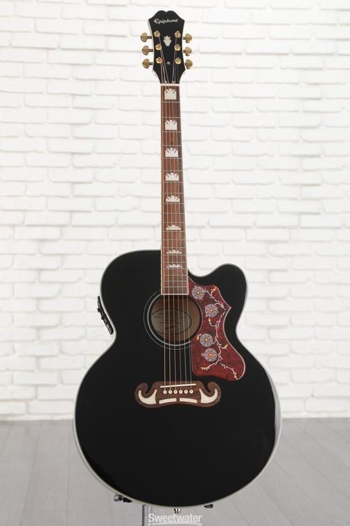 Epiphone J-200EC Studio Acoustic-Electric Guitar - Black