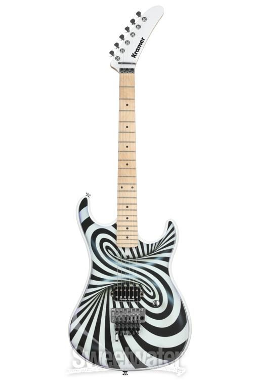 Kramer The 84 Electric Guitar - 3D Black White Swirl with EVH D