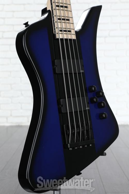 Jackson David Ellefson Kelly Bird V Signature Bass Guitar - Blue Stripe