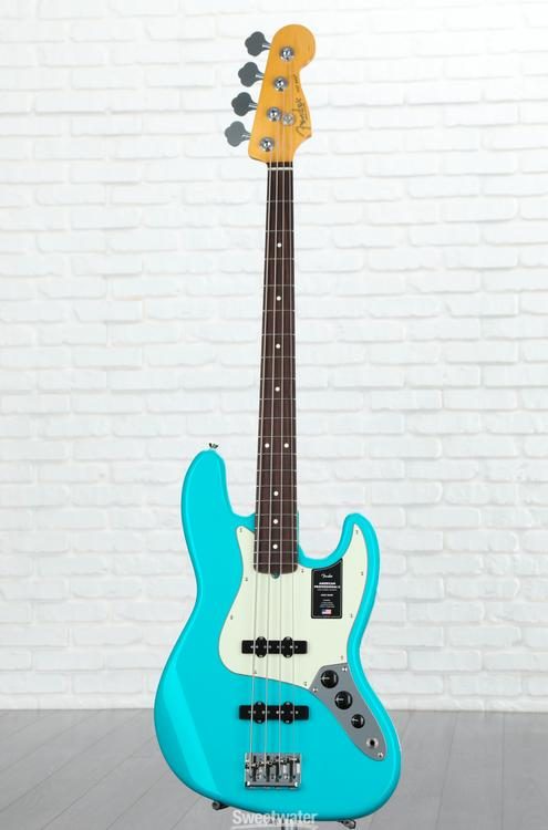 Fender American Professional II Jazz Bass - Miami Blue with Rosewood  Fingerboard