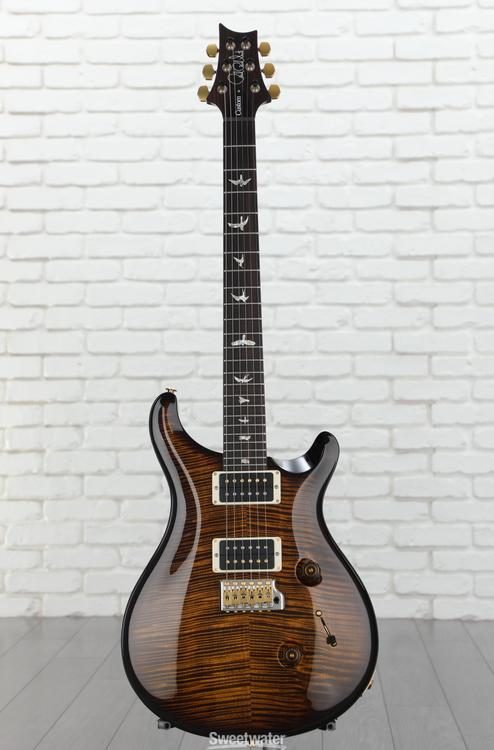 PRS Custom 24 Electric Guitar with Pattern Thin Neck - Black Gold Wrap  Burst 10-Top