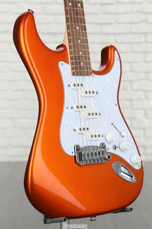 Fender Limited Leather Strap Tangerine - Five Star Guitars