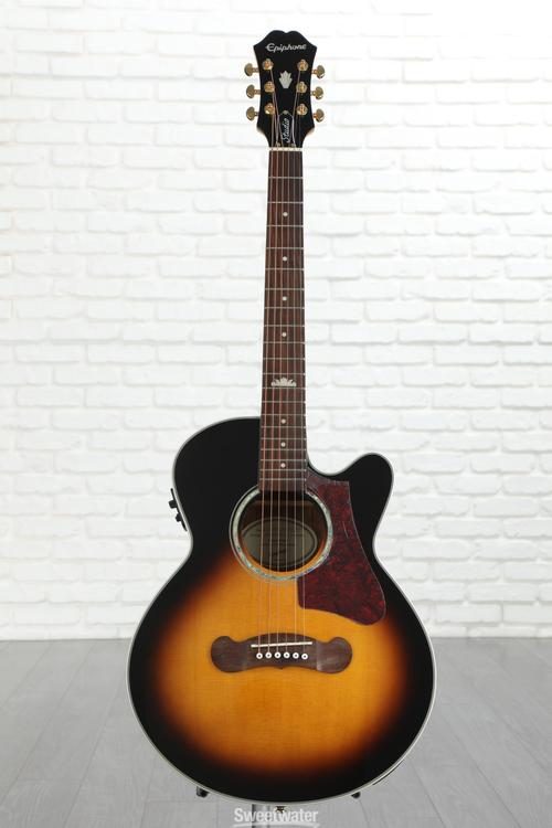 Epiphone J-200 EC Studio Parlor Acoustic-Electric Guitar - Vintage Sunburst  | Sweetwater