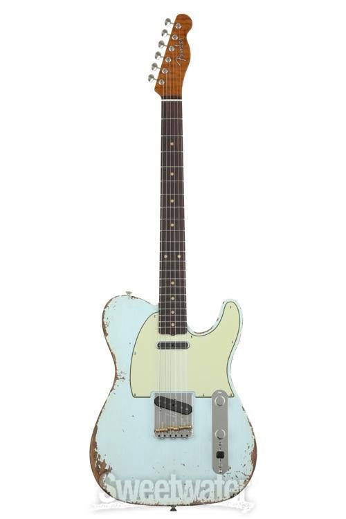 Fender Custom Shop GT11 1963 Heavy Relic Telecaster - Aged Sonic Blue -  Sweetwater Exclusive