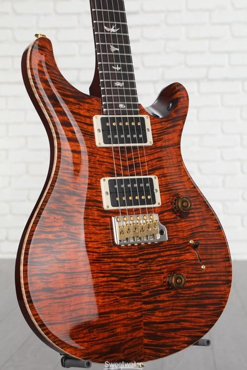 PRS Custom 24 Electric Guitar with Pattern Thin Neck - Orange Tiger 10-Top