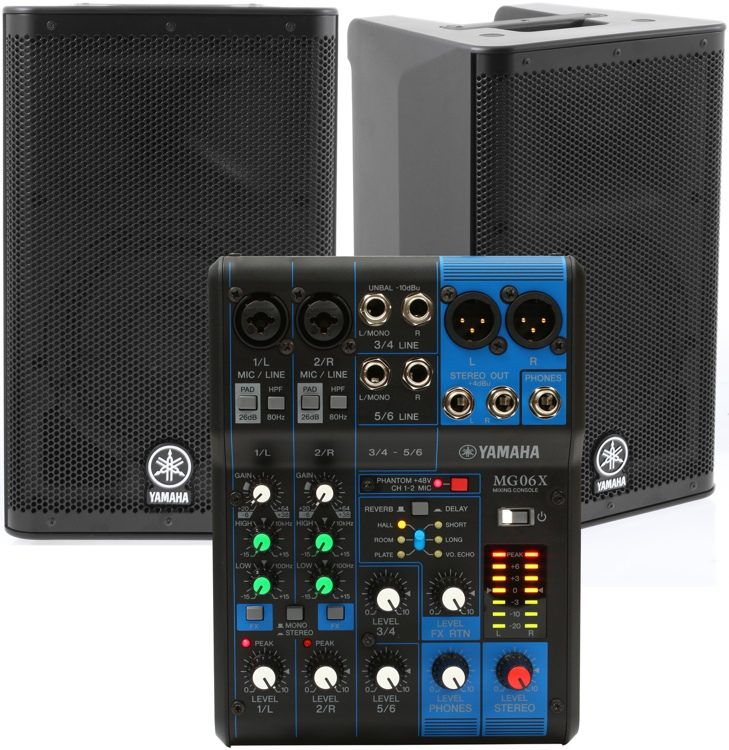 Yamaha DXR8 Powered Speakers with MG06X Mixer Bundle | Sweetwater