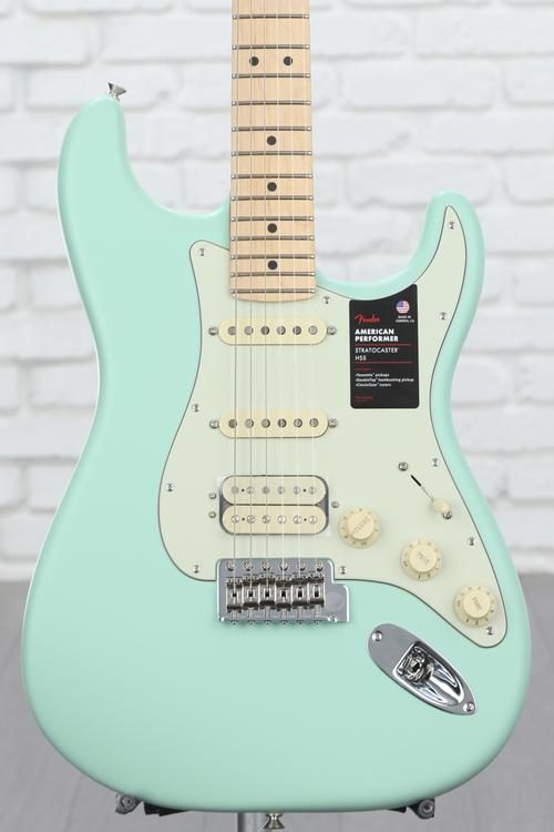 Fender American Performer Stratocaster HSS - Satin Surf Green with Maple  Fingerboard