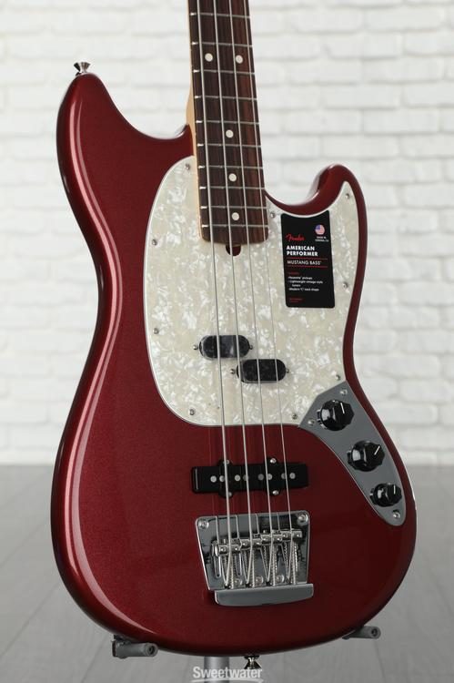 American Performer Mustang Bass - Aubergine with Rosewood 