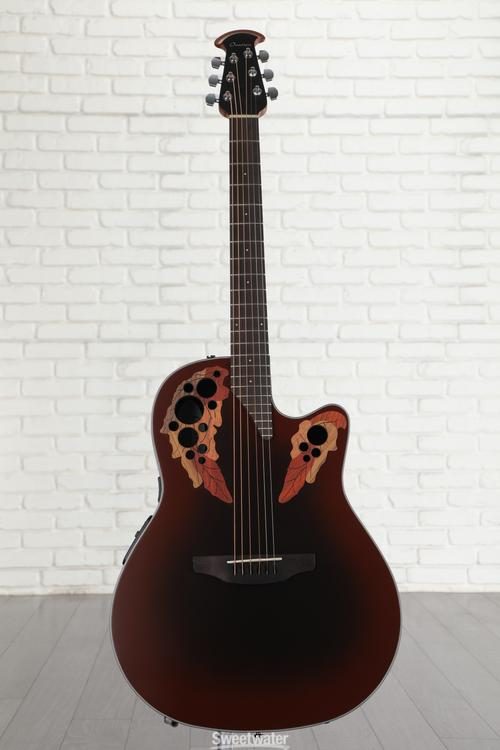 Ovation Celebrity Elite CE44-RRB Mid-depth Acoustic-electric Guitar -  Reverse Red Burst