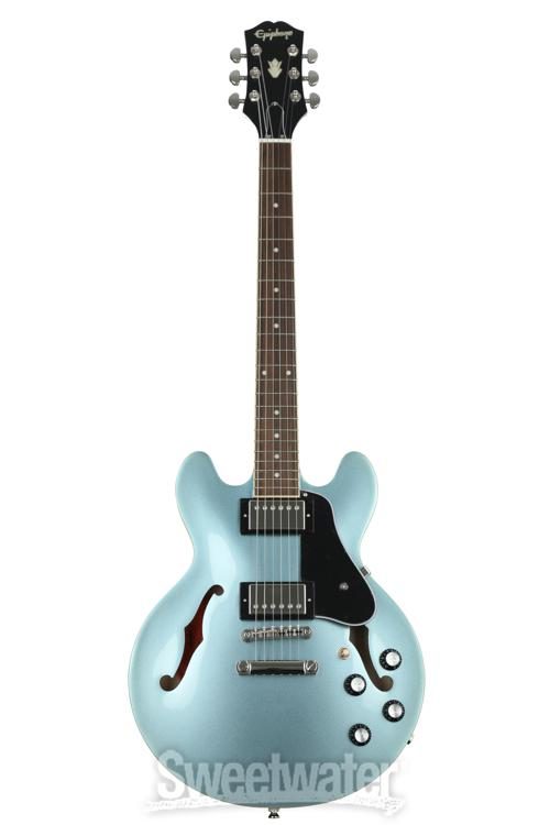 豪華で新しい Epiphone セミアコギター Blue Pelham ES-339 ギター ...