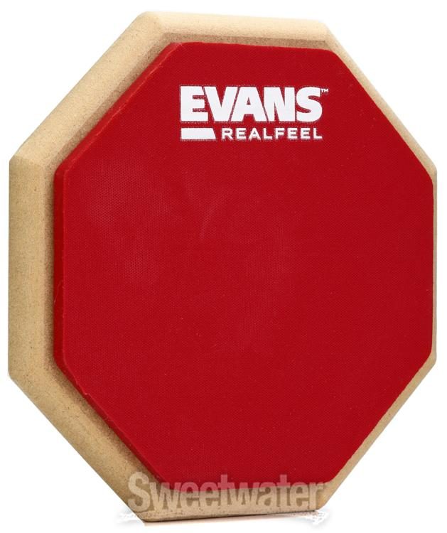 Evans RealFeel 2-sided Practice Drum Pad - 6-inch, Sweetwater Exclusive Red