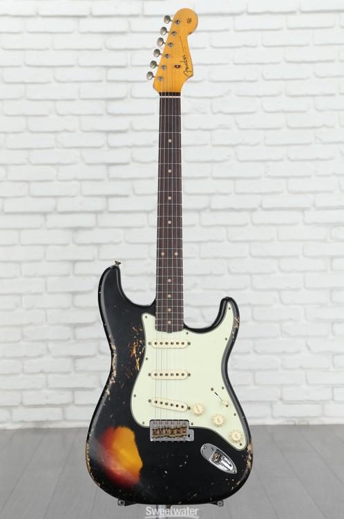 Fender Custom Shop 1960 Stratocaster Heavy Relic Electric Guitar - Aged  Black over 3-color Sunburst