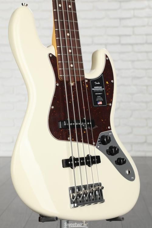 Fender American Professional II Jazz Bass V - Olympic White with 