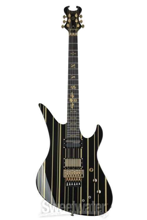 Schecter Synyster Gates Custom-S - Black with Gold Stripes