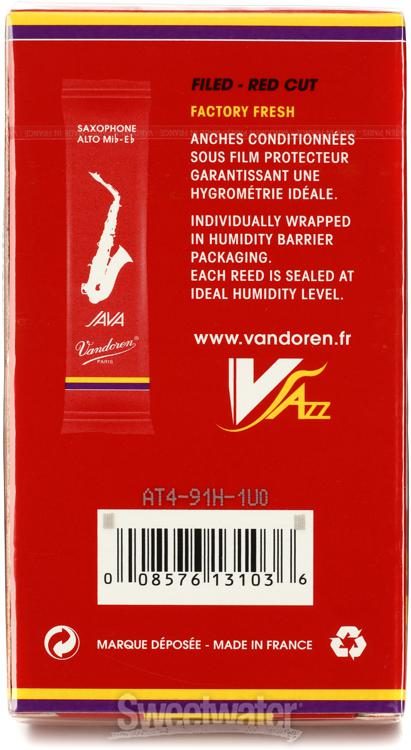 MAPPON REED Arare　5本セット Vandoren SR2625 - JAVA Green Alto Saxophone Reeds - 2.5 (10